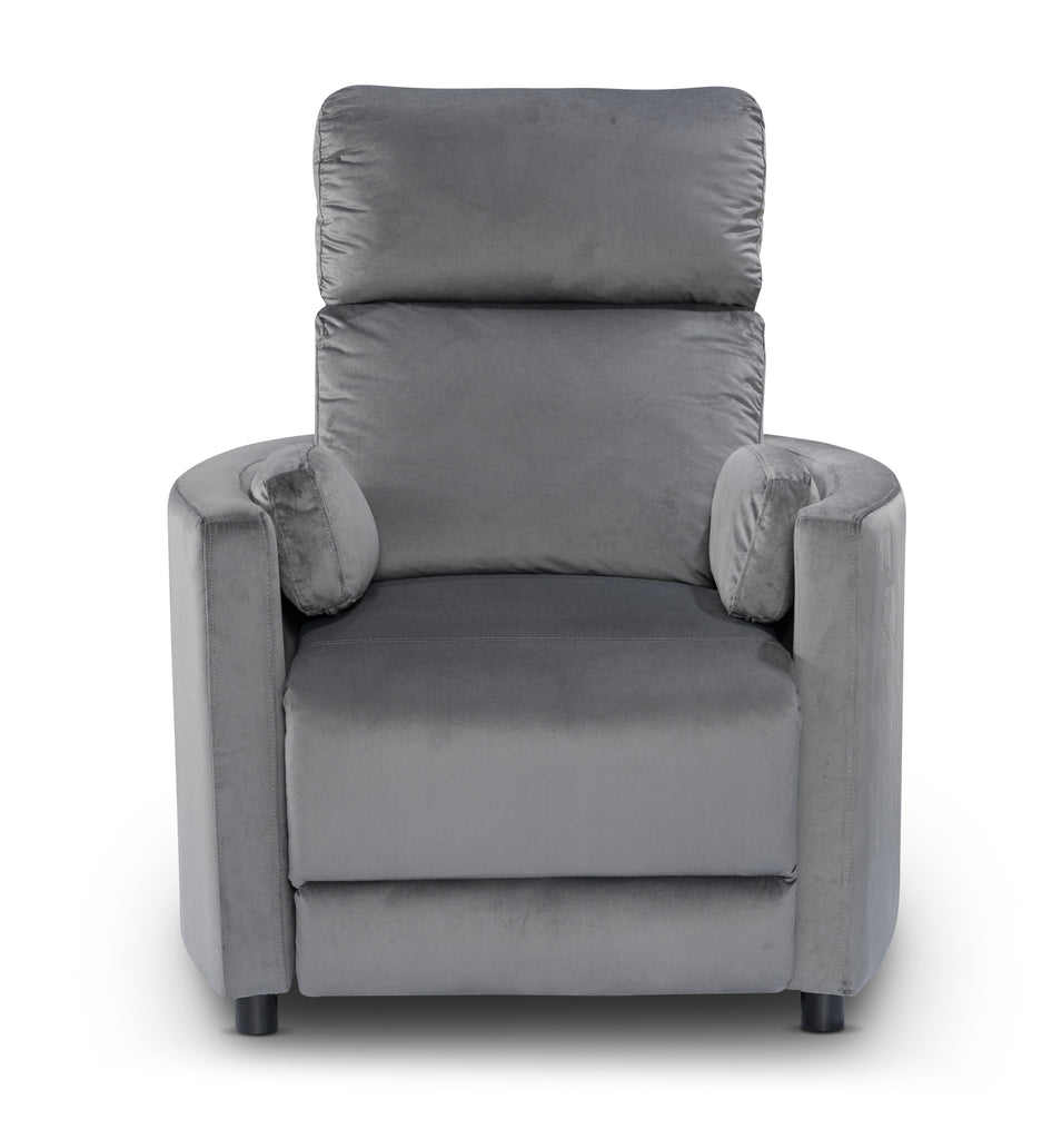 Velvet Dark Grey Margot Manual Recliner Chair Front