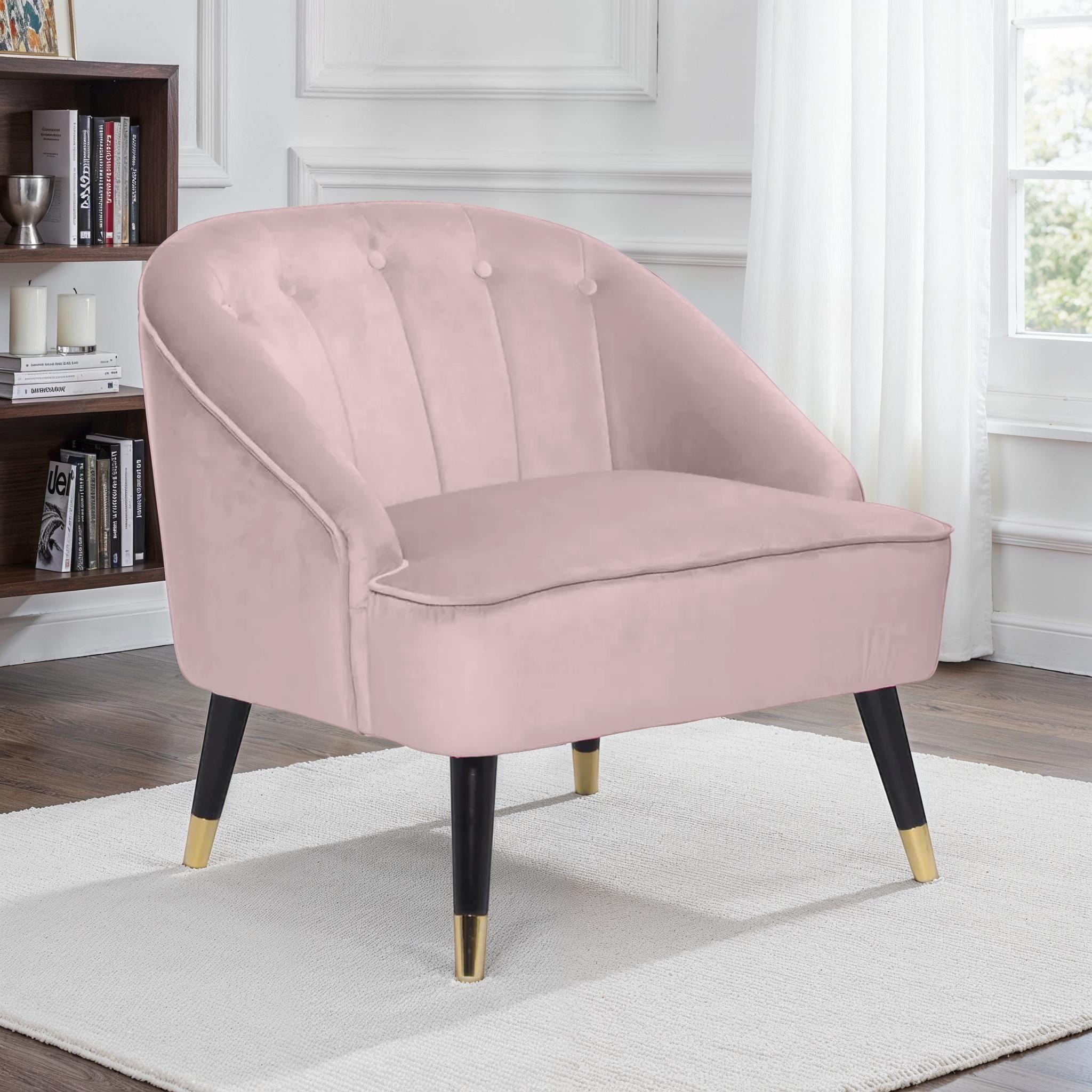 Seater Velvet Accent Chair Pink Velvet Blush Pink Kensington