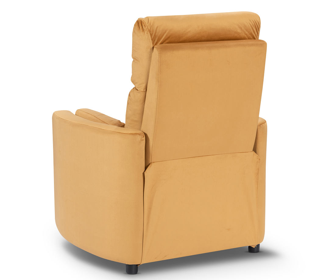 Velvet Gold Margot Manual Recliner Chair Back Angle