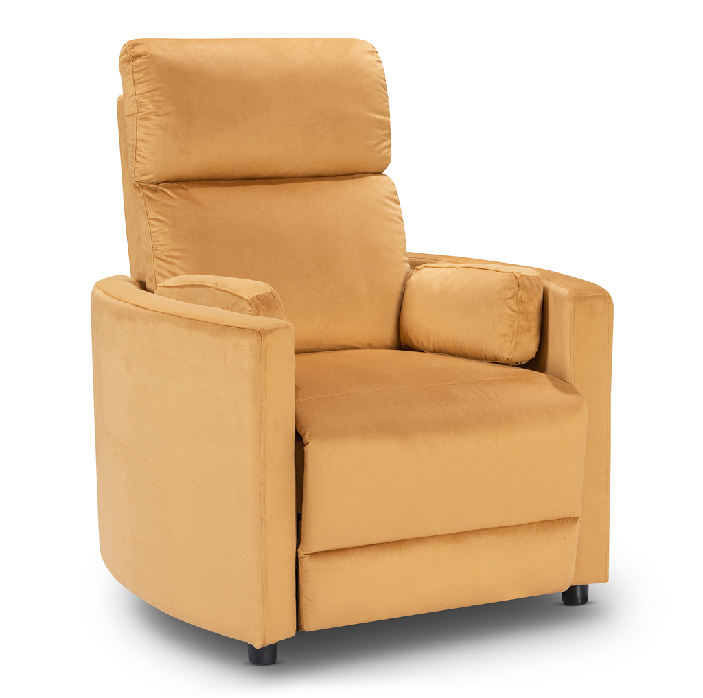 Velvet Gold Margot Manual Recliner Chair Front Angle