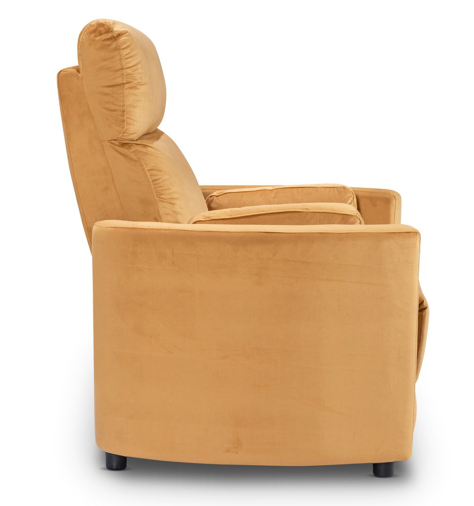 Velvet Gold Margot Manual Recliner Chair Side