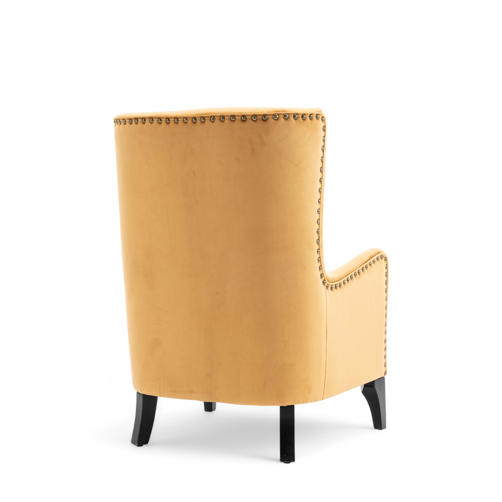 Velvet Gold Segovia Accent Chair Back Angle