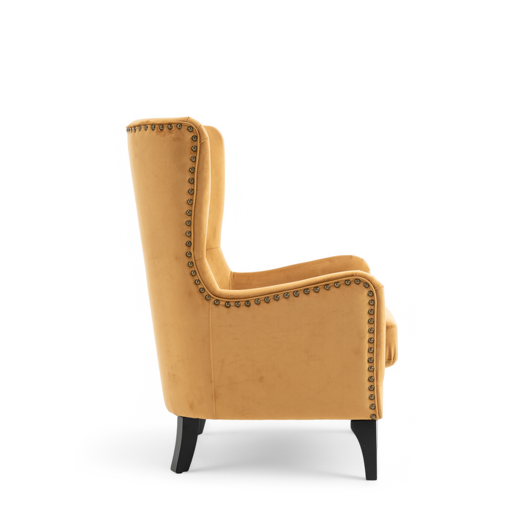 Velvet Gold Segovia Accent Chair Side