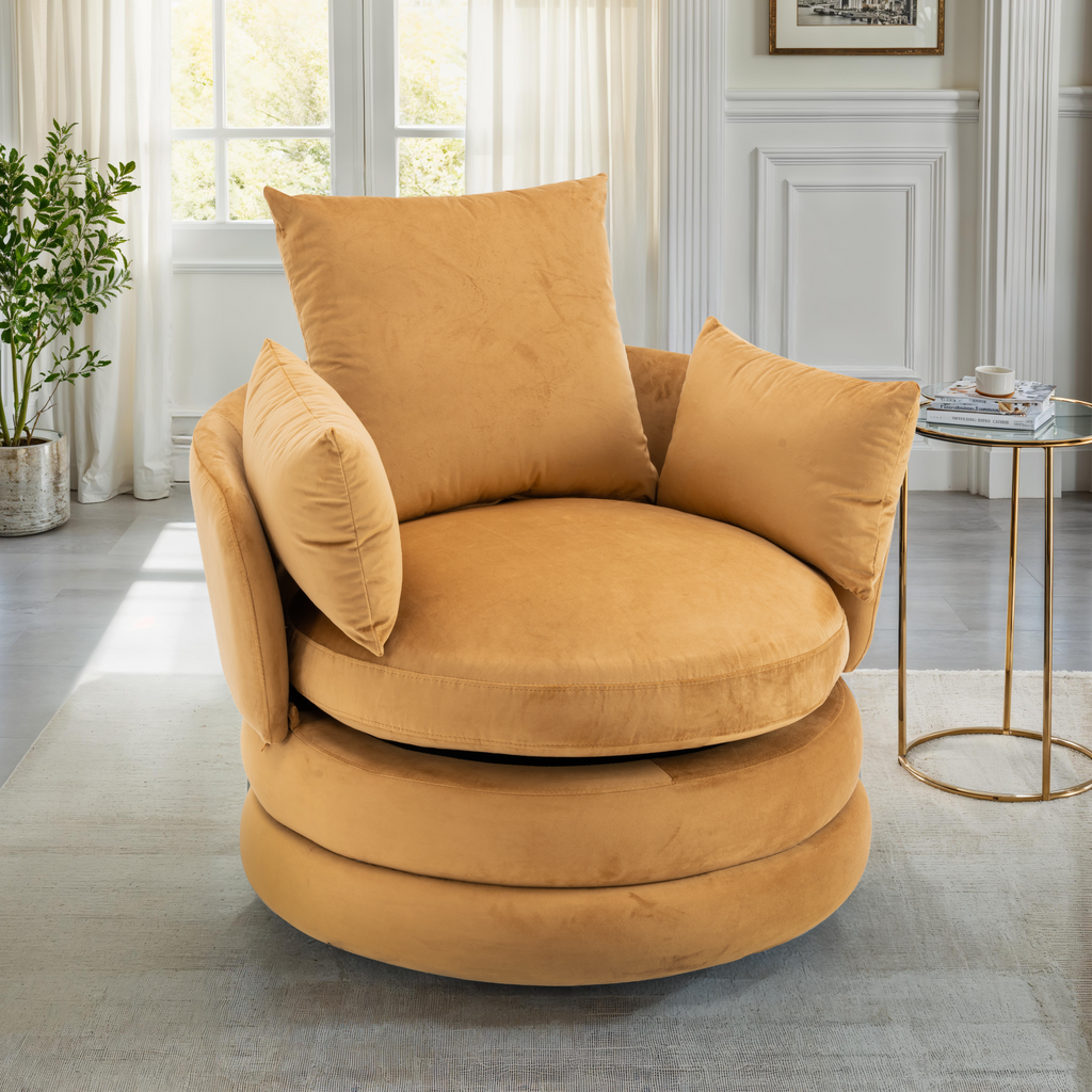 Velvet Gold Teri Accent Swivel Chair Background