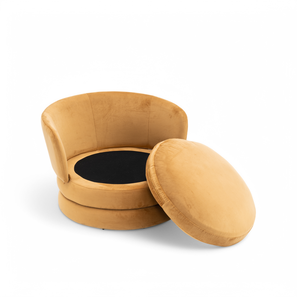 Velvet Gold Teri Accent Swivel Chair Seat Down