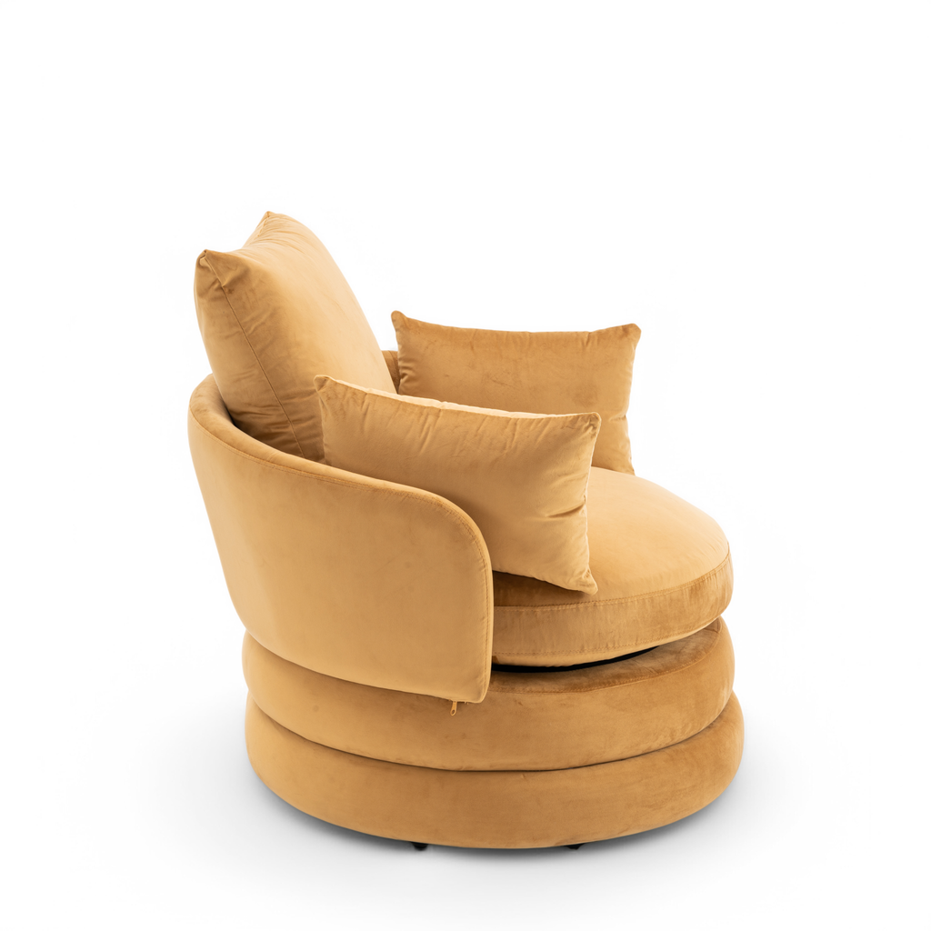 Velvet Gold Teri Accent Swivel Chair Side