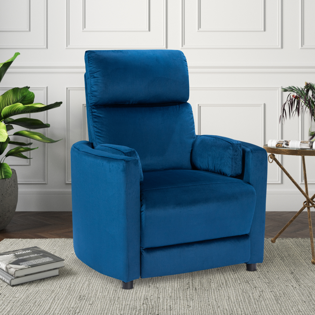 Velvet Blue Margot Manual Recliner Chair Background