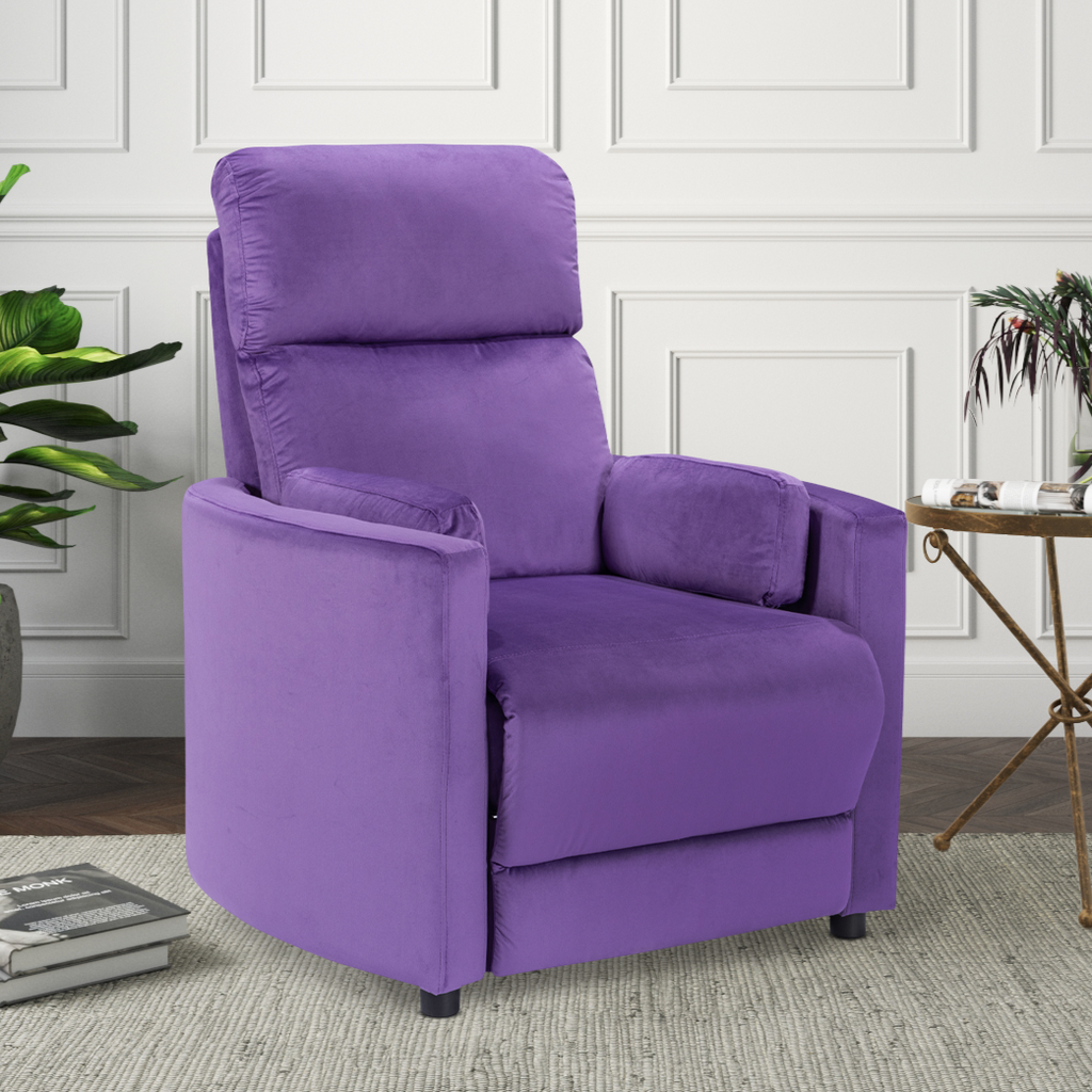 Velvet Purple Margot Manual Recliner Chair Background