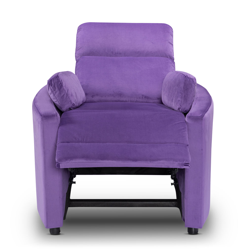 Velvet Purple Margot Manual Recliner Chair Front Reclined