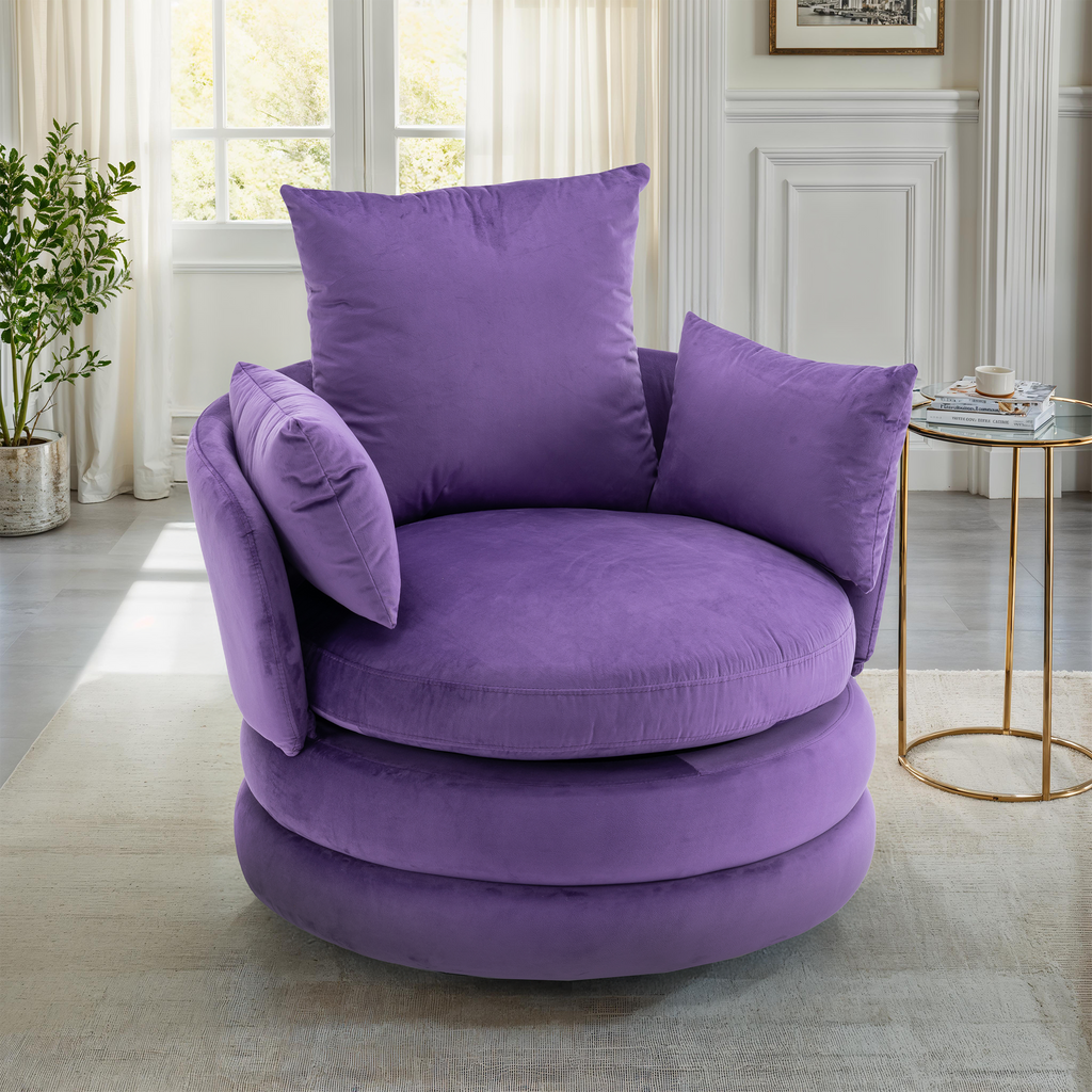 Velvet Purple Teri Accent Swivel Chair Background