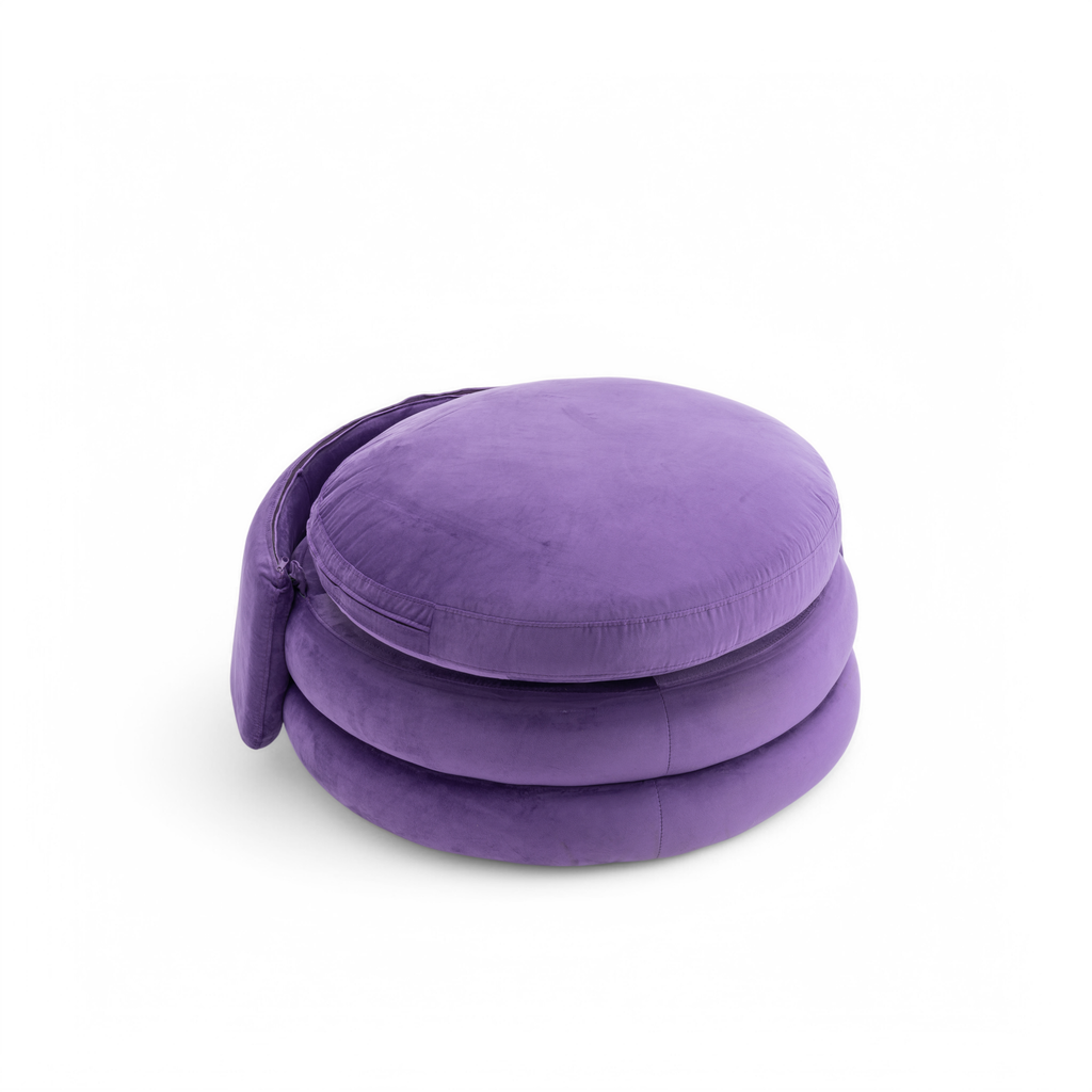 Velvet Purple Teri Accent Swivel Chair Backrest Down