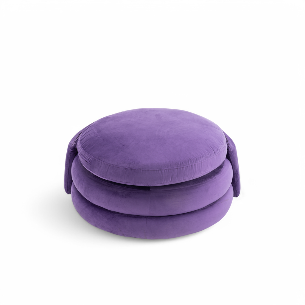 Velvet Purple Teri Accent Swivel Chair Backrest Down