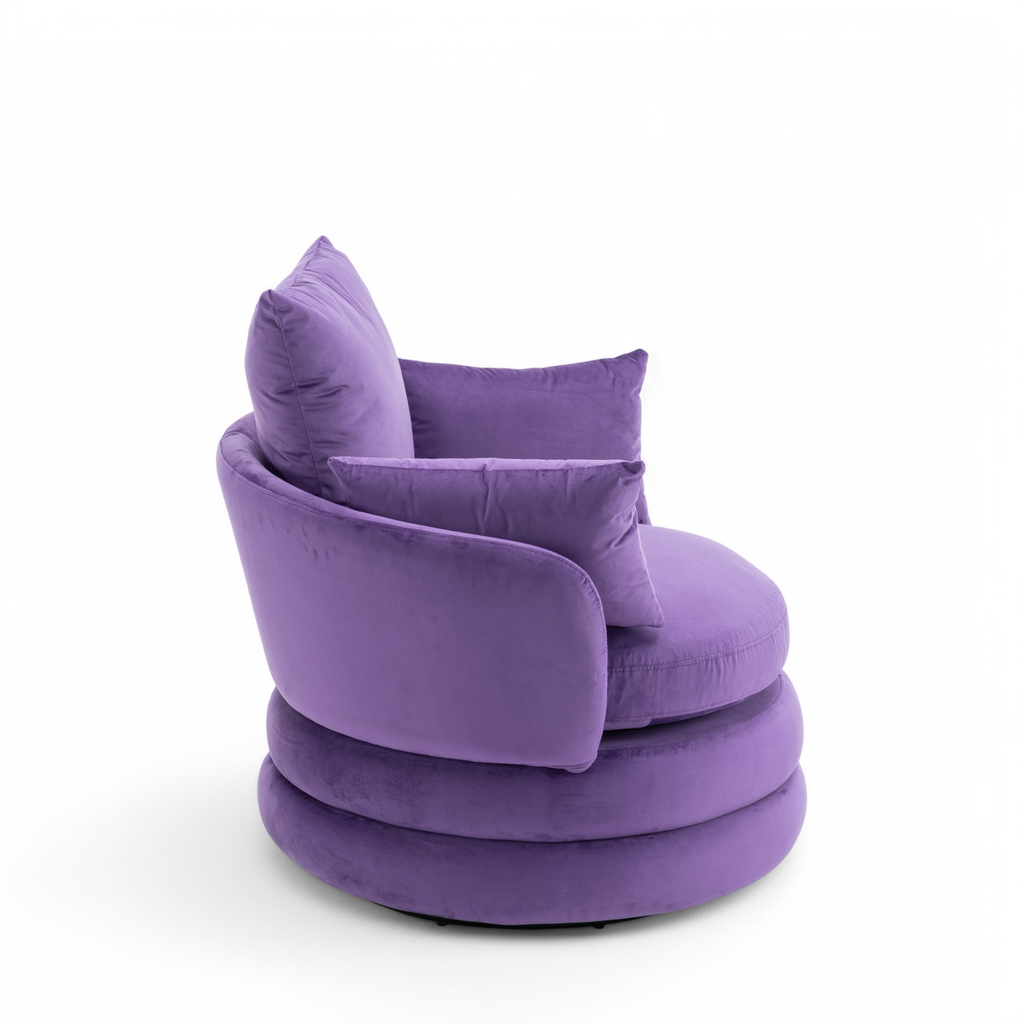 Velvet Purple Teri Accent Swivel Chair Side