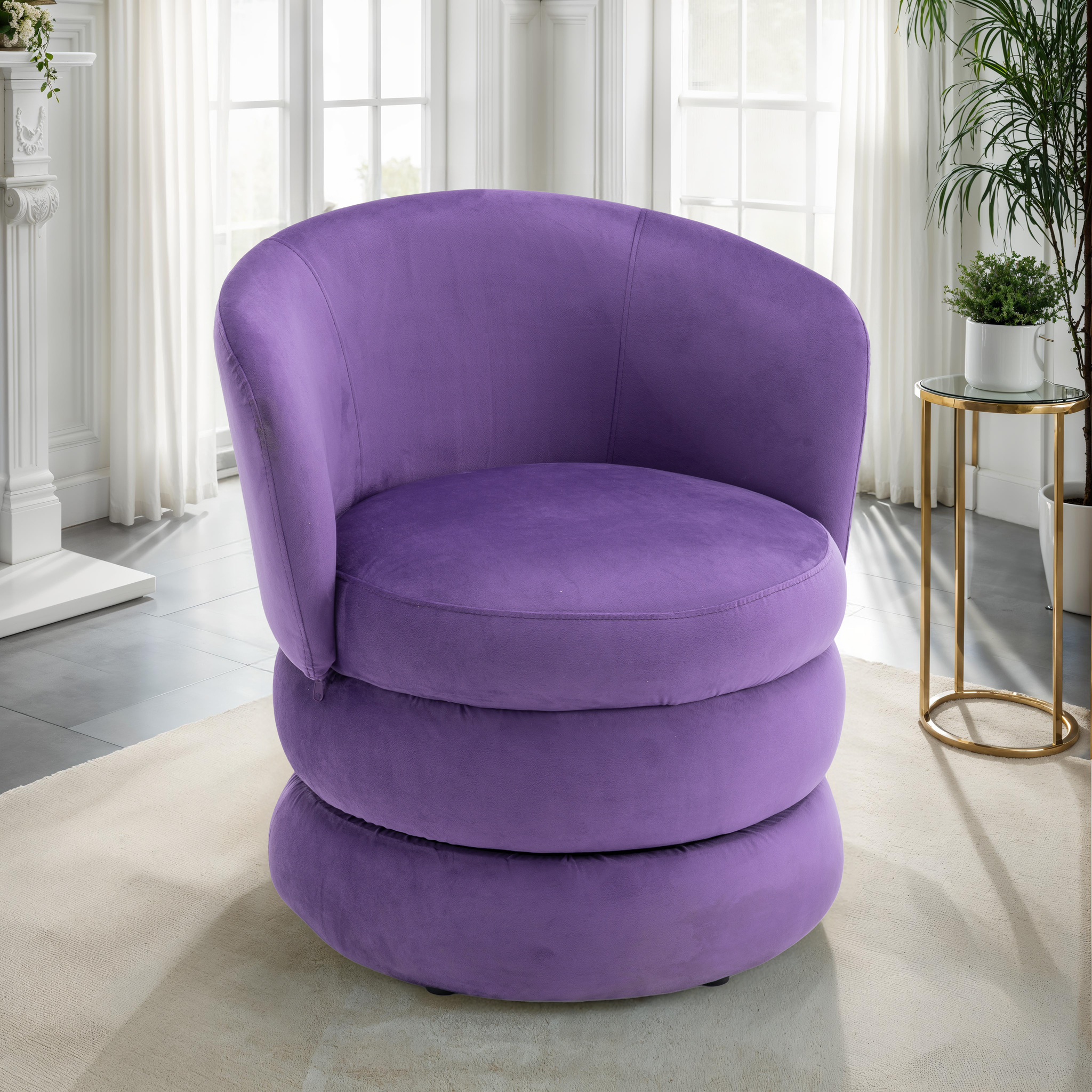 Velvet Purple Tilly Accent Swivel Chair – Stunning Chairs