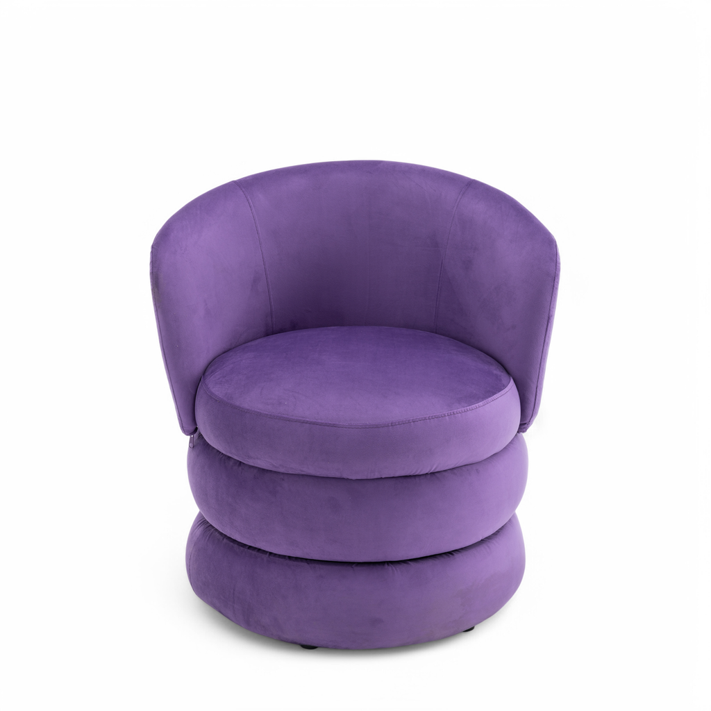 Velvet Purple Tilly Accent Swivel Chair