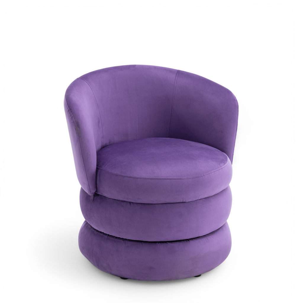 Velvet Purple Tilly Accent Swivel Chair