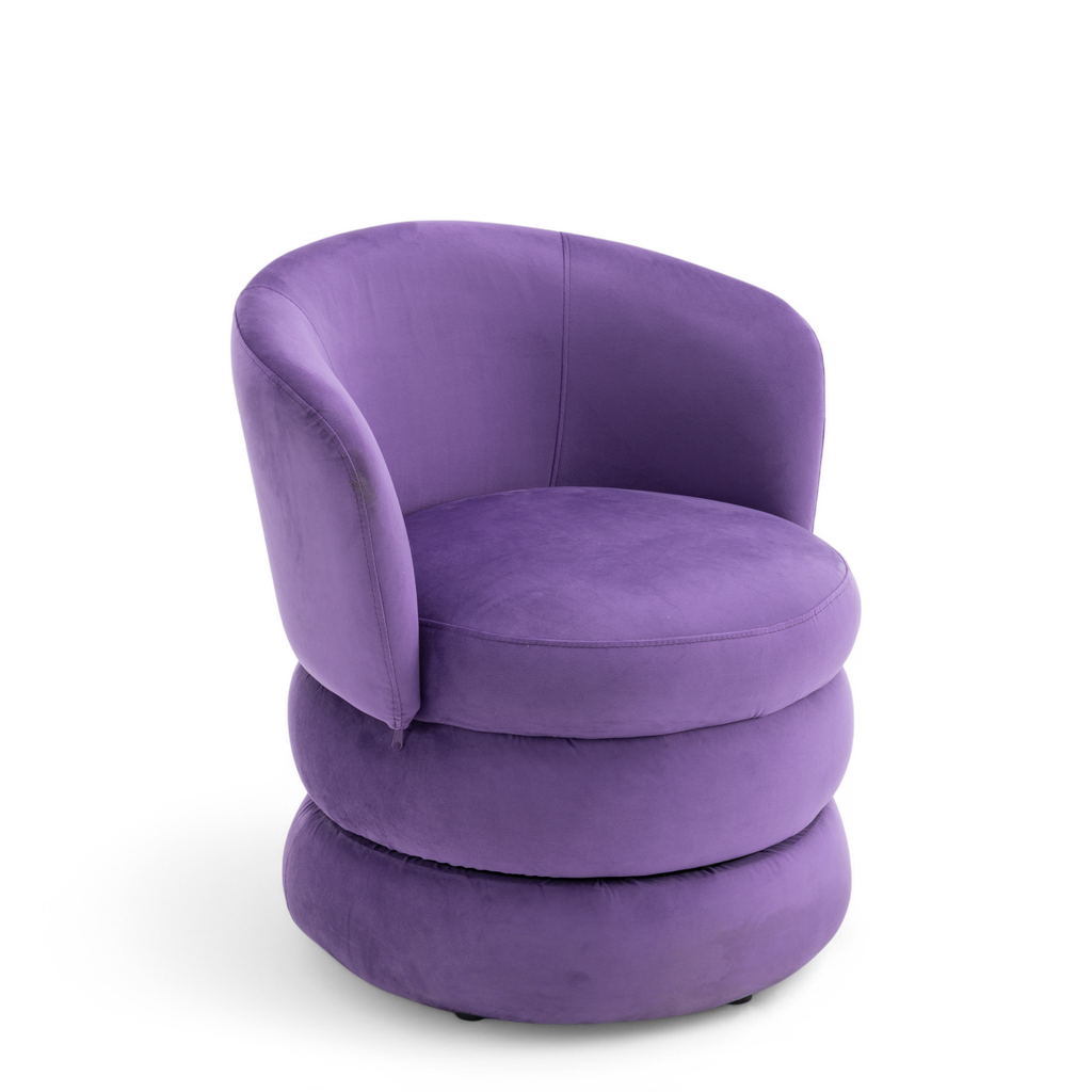 Velvet Purple Tilly Accent Swivel Chair