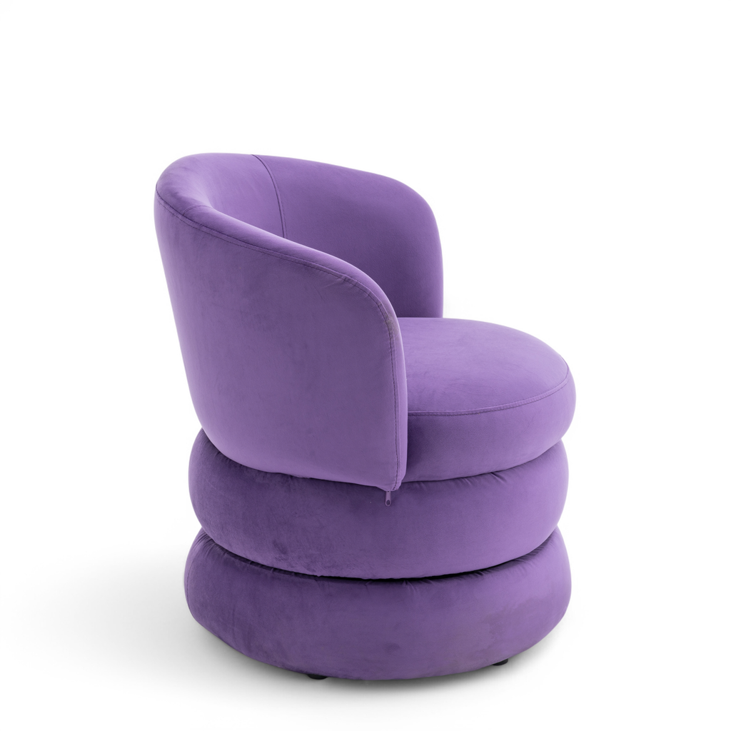 Velvet Purple Tilly Accent Swivel Chair
