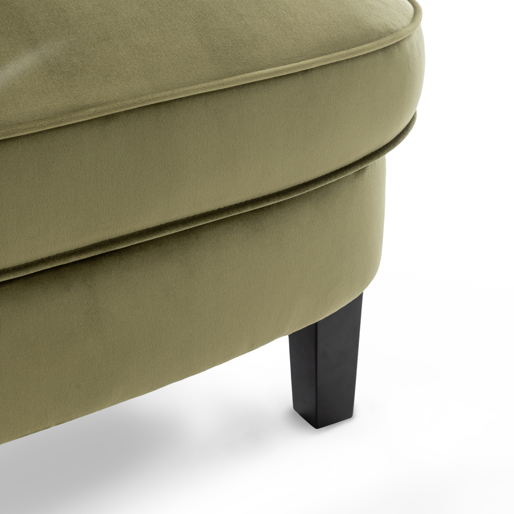 Velvet Sage Green Buttoned Ava Accent Chair