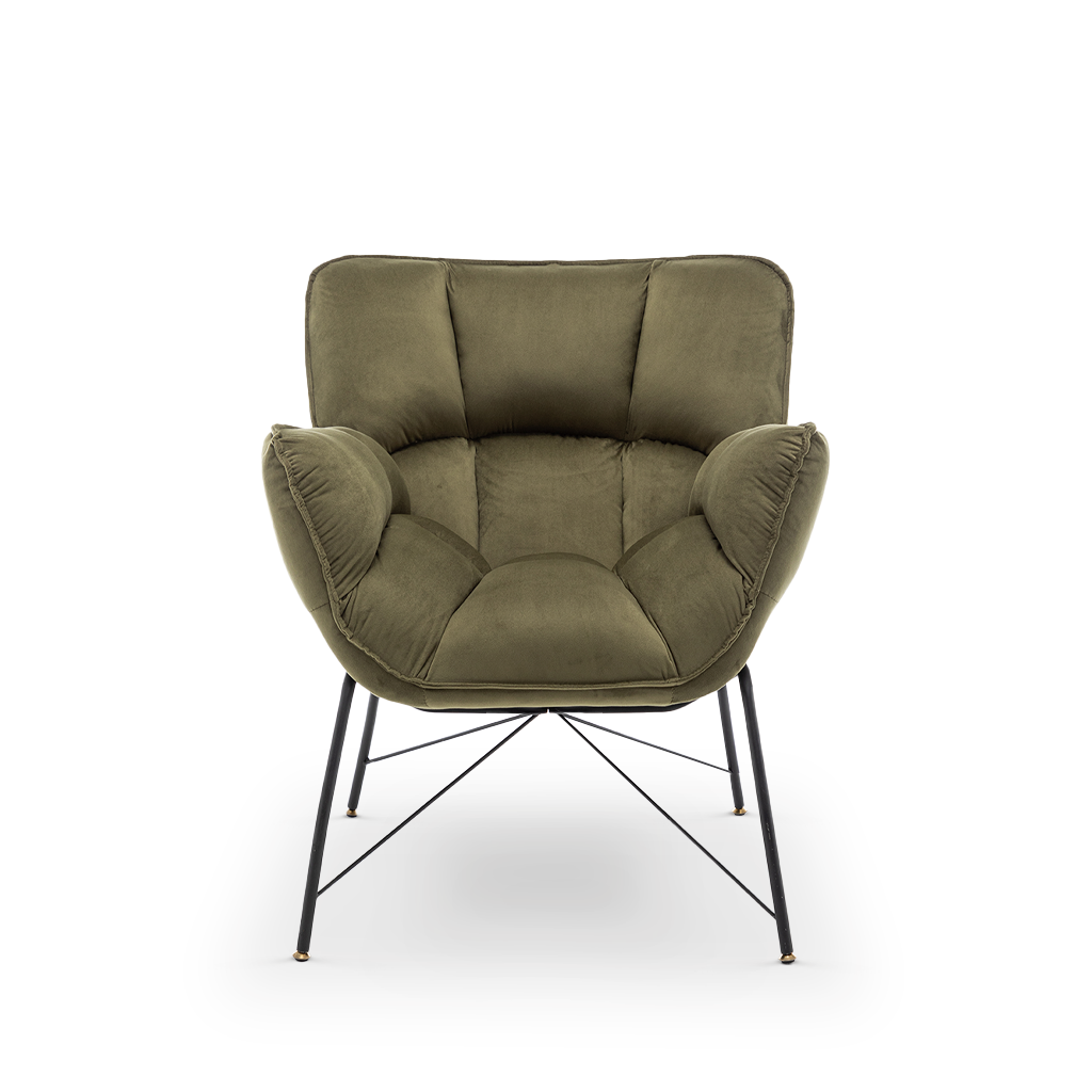 Velvet Sage Green Eliana Accent Chair Front