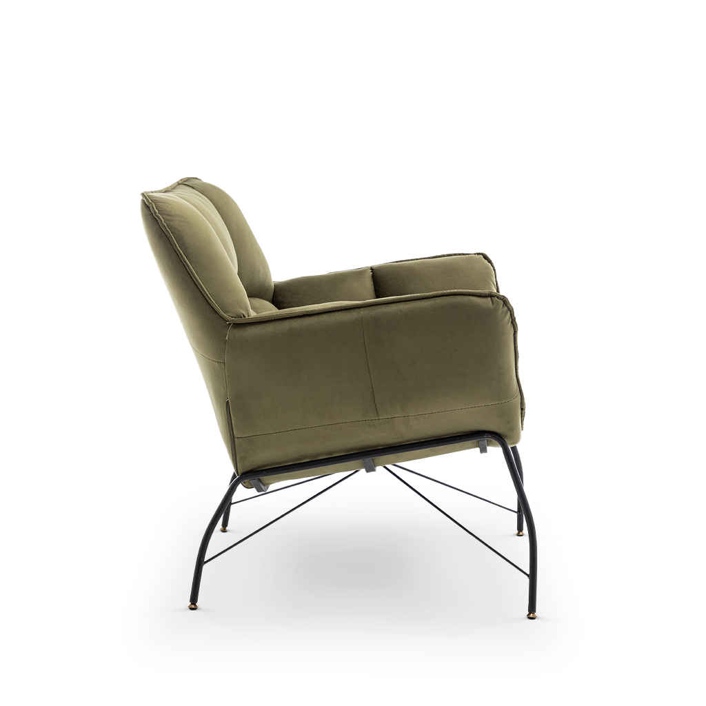 Velvet Sage Green Eliana Accent Chair Side