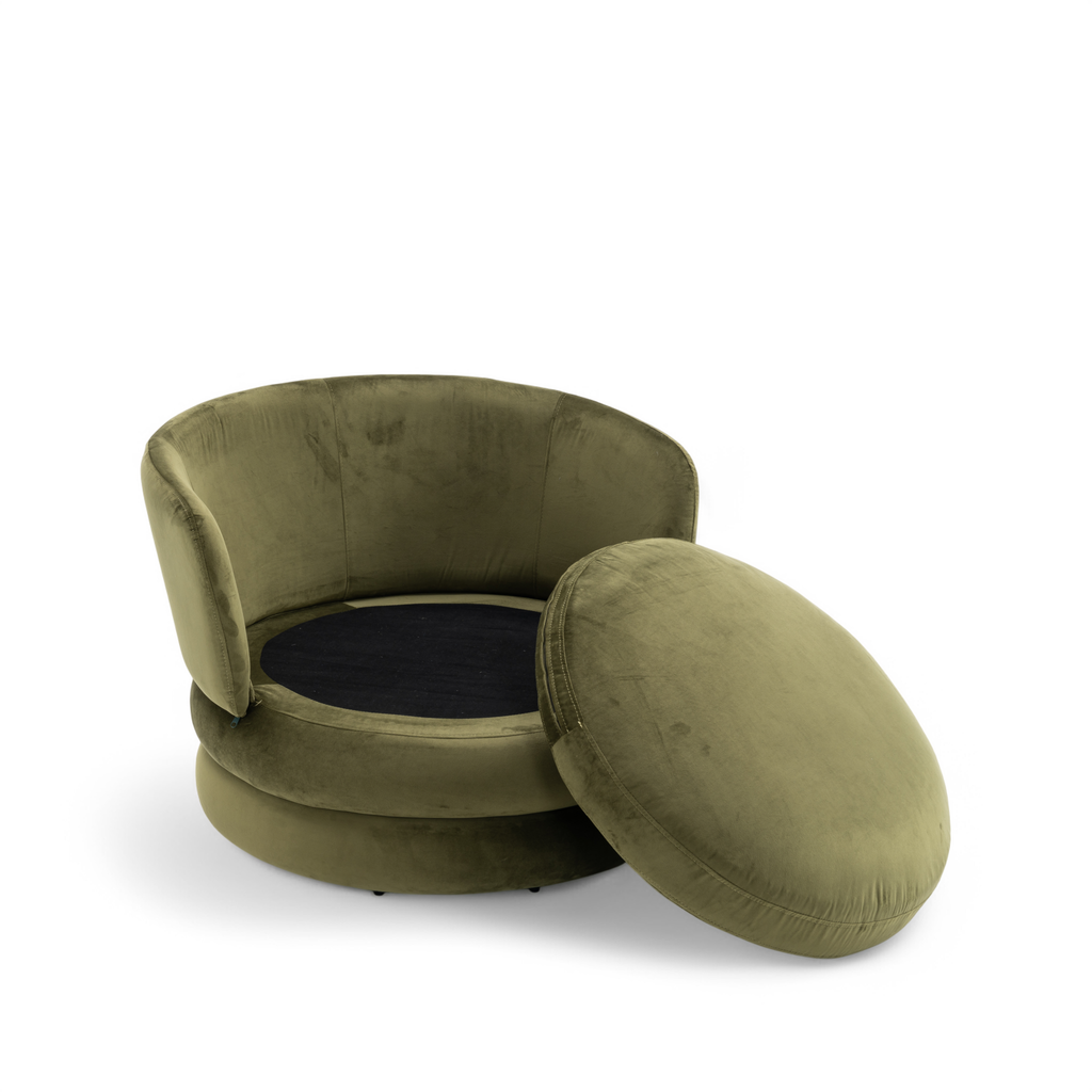 Velvet Sage Green Teri Accent Swivel Chair Seat Down
