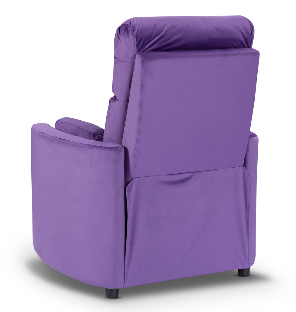 Velvet Purple Margot Manual Recliner Chair Back Angle