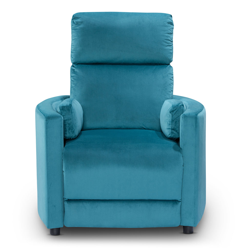 Velvet Teal Margot Manual Recliner Chair Front