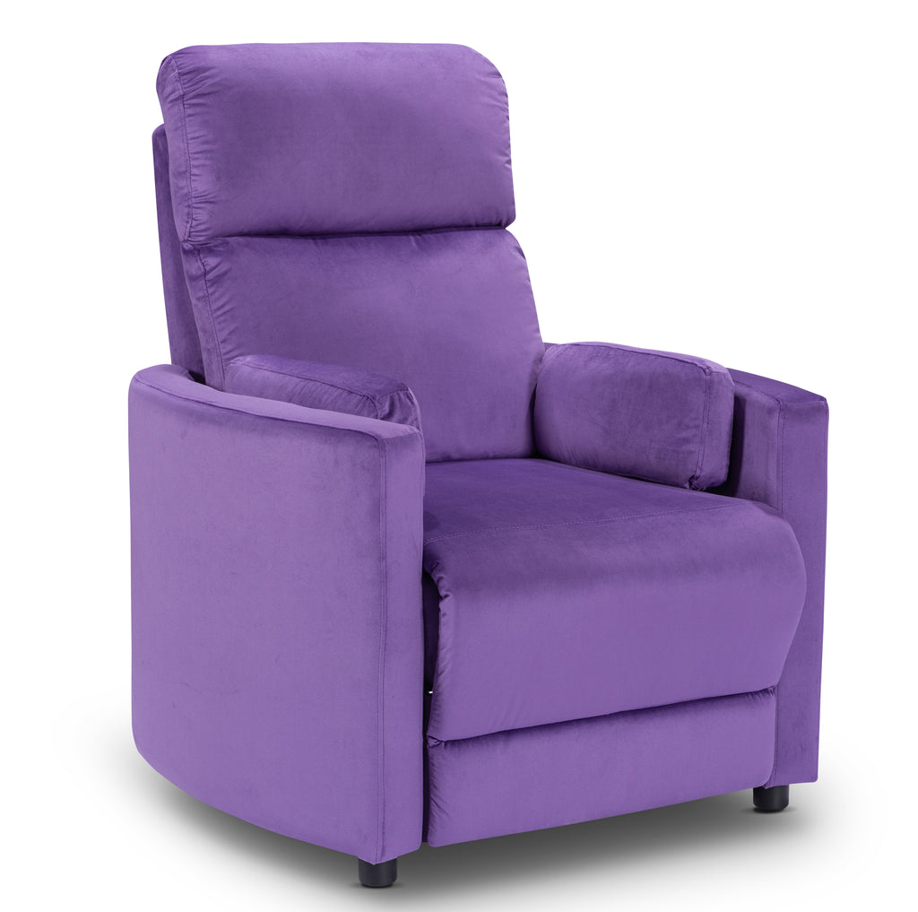 Velvet Purple Margot Manual Recliner Chair Front Angle