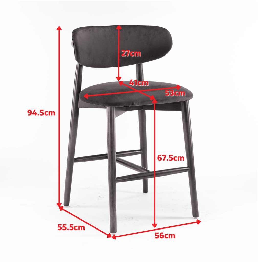 Velvet Scarlet Red Claudia Bar Stool