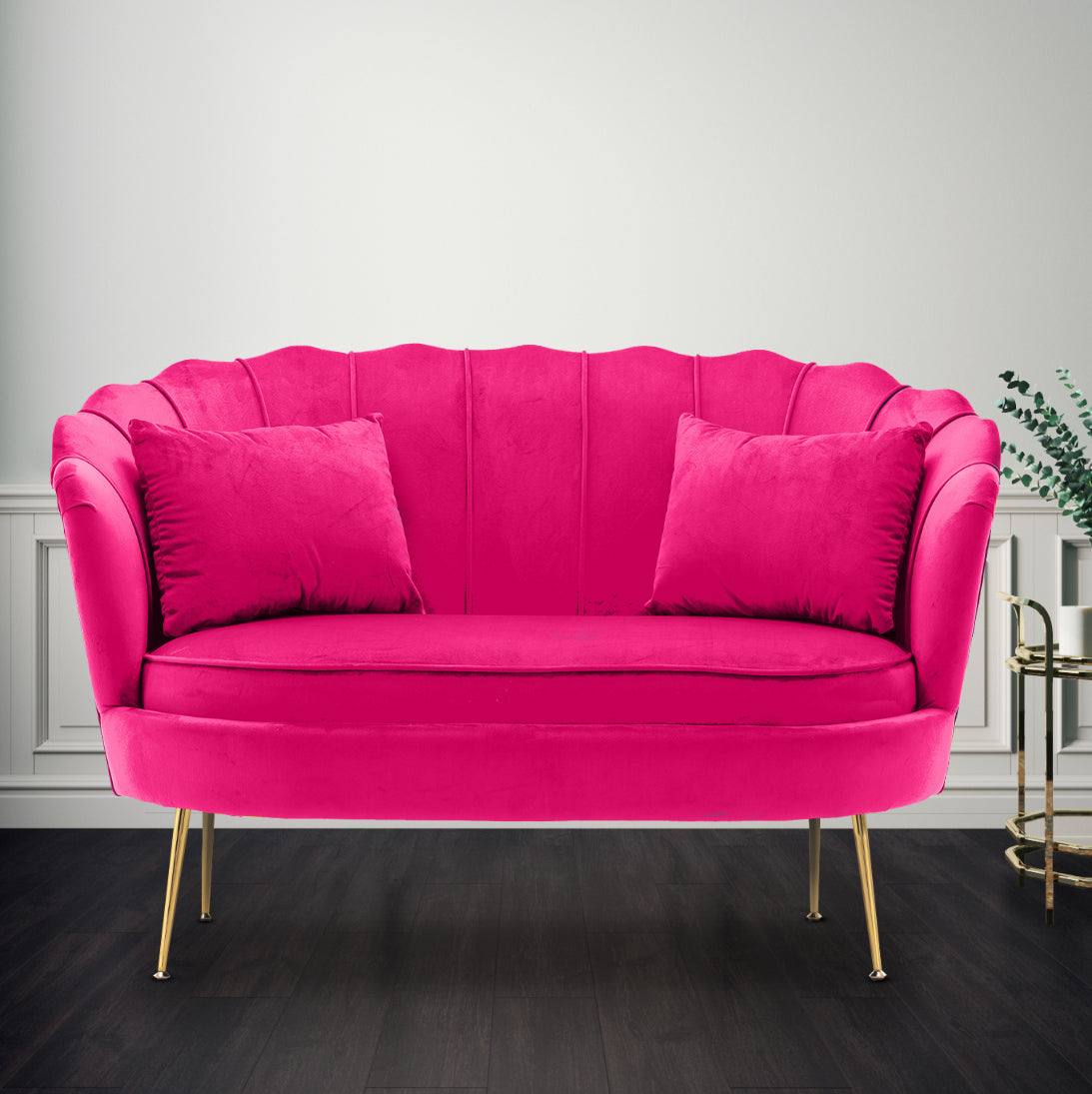 Velvet Dark Pink 2 Seat Daisy Accent Chair – Stunning Chairs