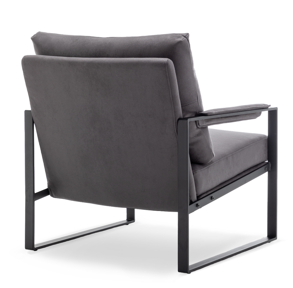 Leather Air Suede Grey Graziana Accent Chair