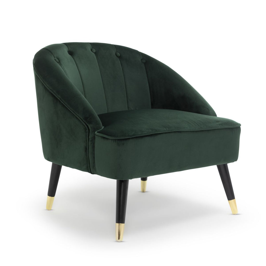 Velvet Bottle Green Kensington Slipper Bedroom Accent Chair
