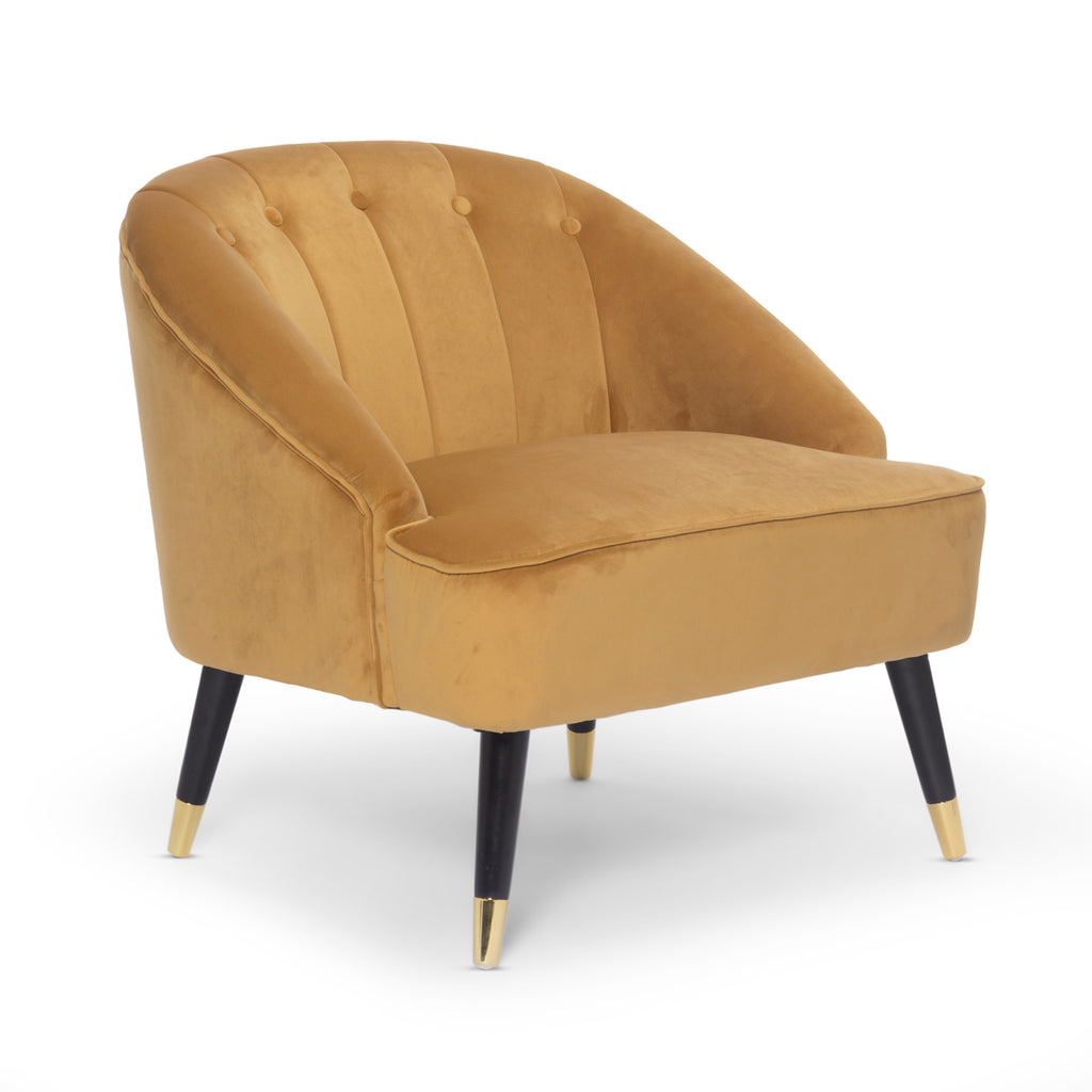 Velvet Gold Kensington Slipper Bedroom Accent Chair