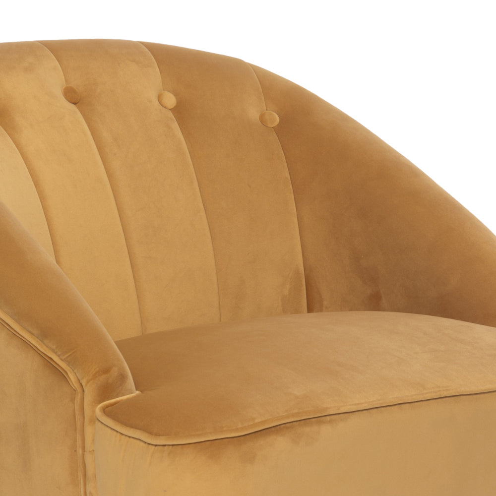 Velvet Gold Kensington Slipper Bedroom Accent Chair