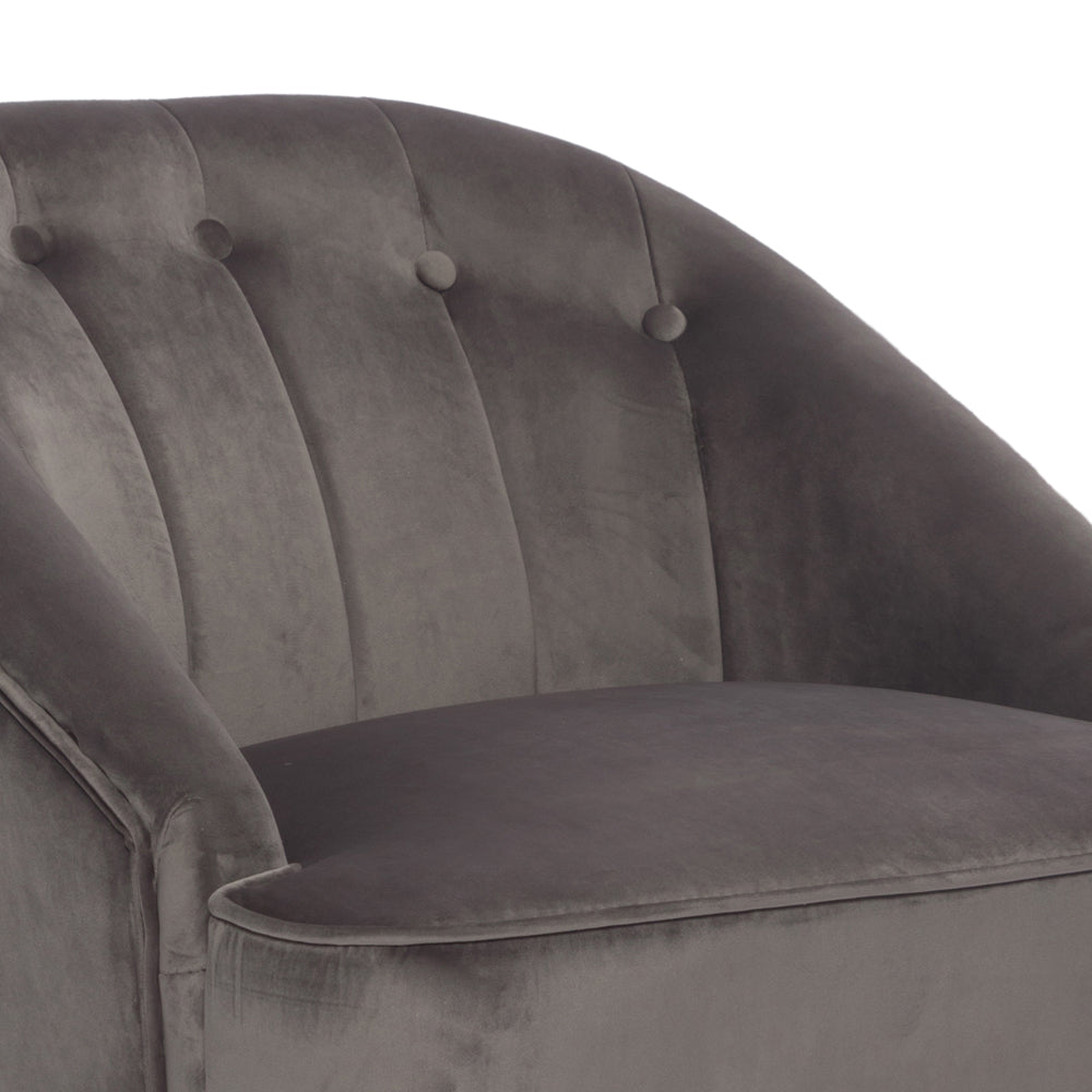 Velvet Light Grey Kensington Slipper Bedroom Accent Chair