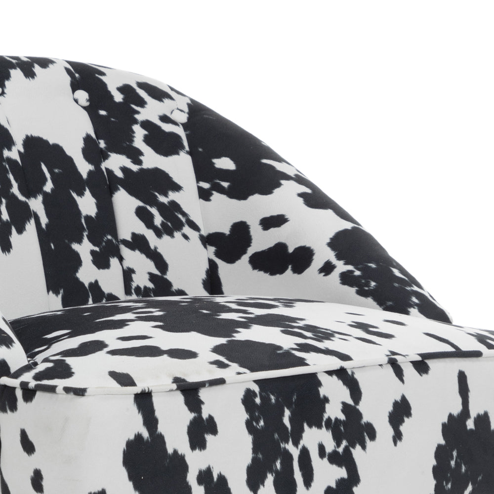 Fabric Cow Print Kensington Slipper Accent Chair