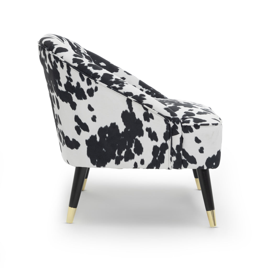 Fabric Cow Print Kensington Slipper Accent Chair