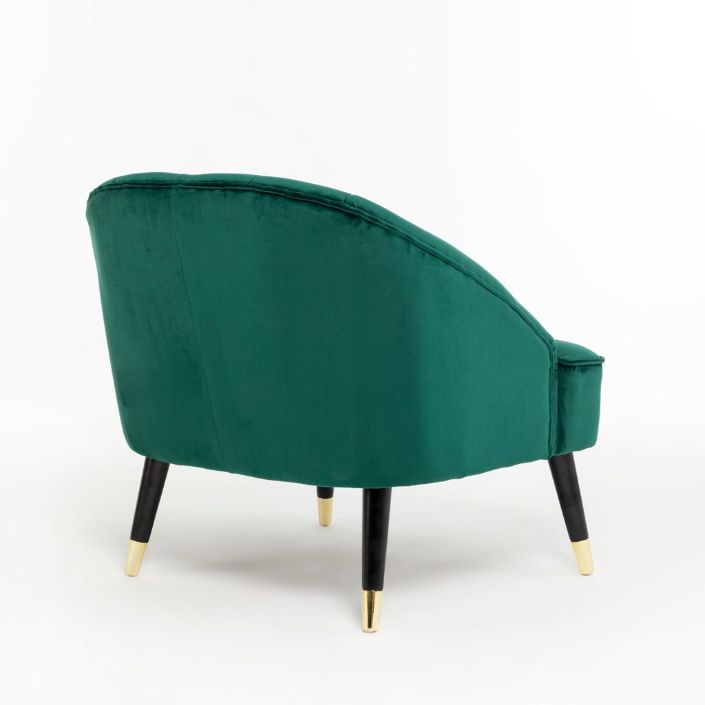 Velvet Emerald Green Kensington Slipper Bedroom Accent Chair