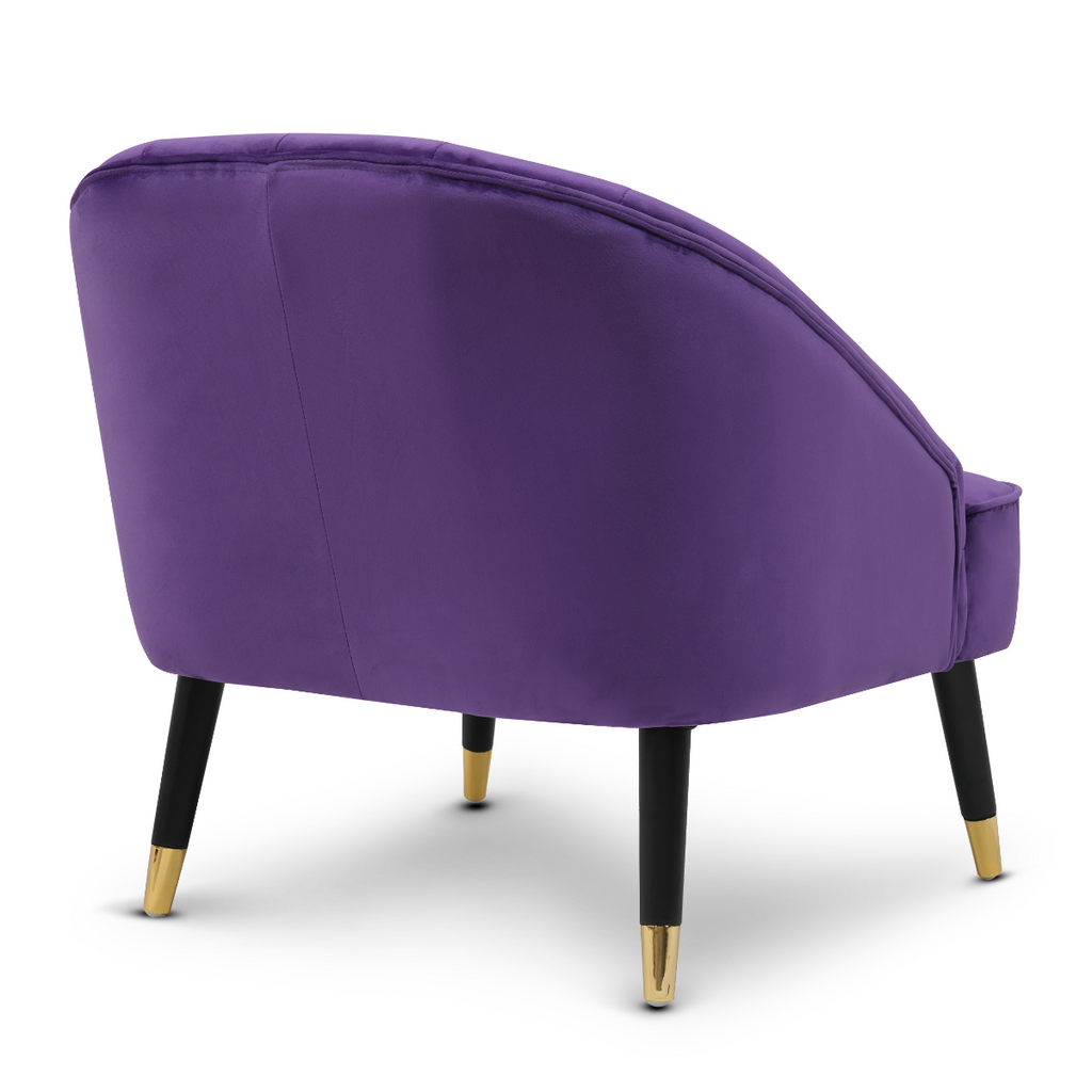 Velvet Purple Kensington Slipper Bedroom Accent Chair