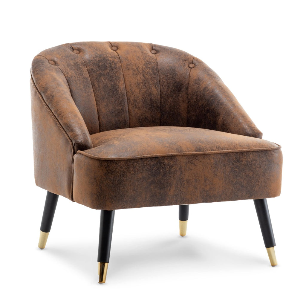 Leather Air Suede Brown Kensington Accent Chair – Stunning Chairs