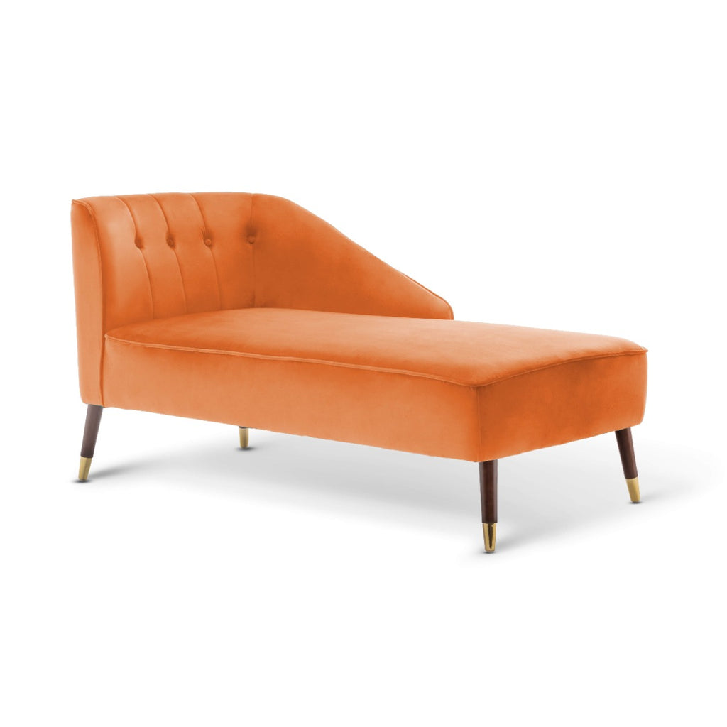Velvet Orange Marilyn Chaise Lounge - Right-Hand Facing