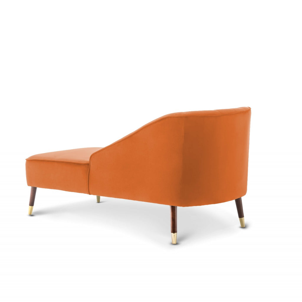 Velvet Orange Marilyn Chaise Lounge - Right-Hand Facing