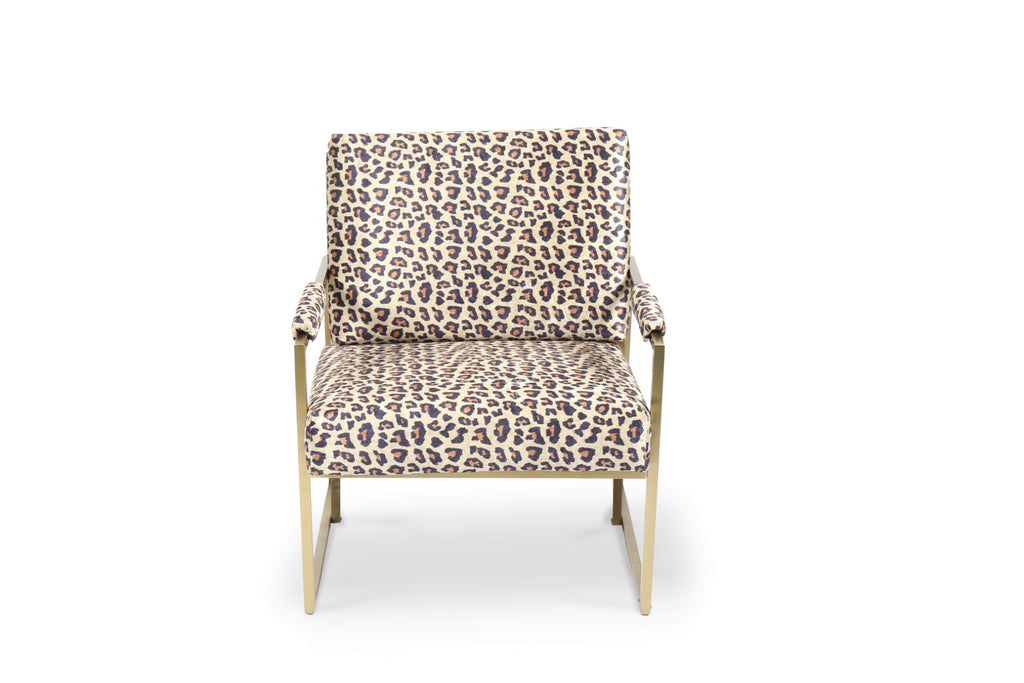 Fabric Leopard Animal Print Rialta Stylish Retro Occasional Chair - Smaller Size