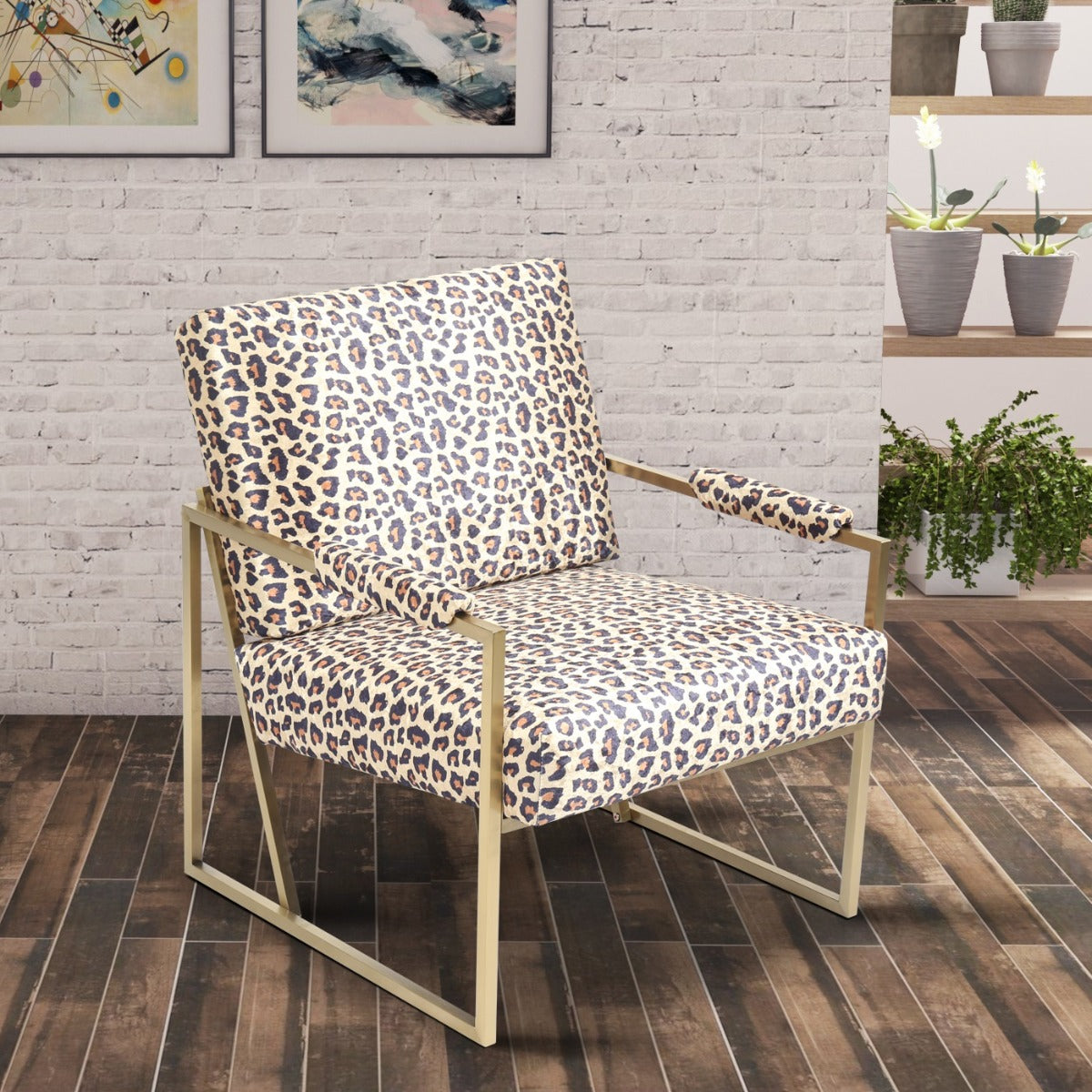 Fabric Leopard Animal Print Rialta Stylish Retro Occasional Chair - Sm ...
