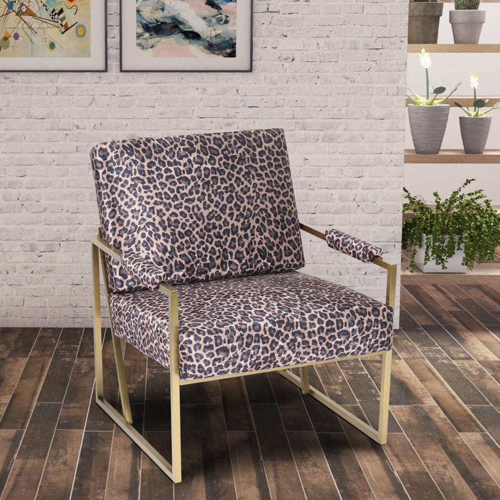 Fabric Leopard Print Rialta Stylish Retro Occasional Chair - Smaller Size