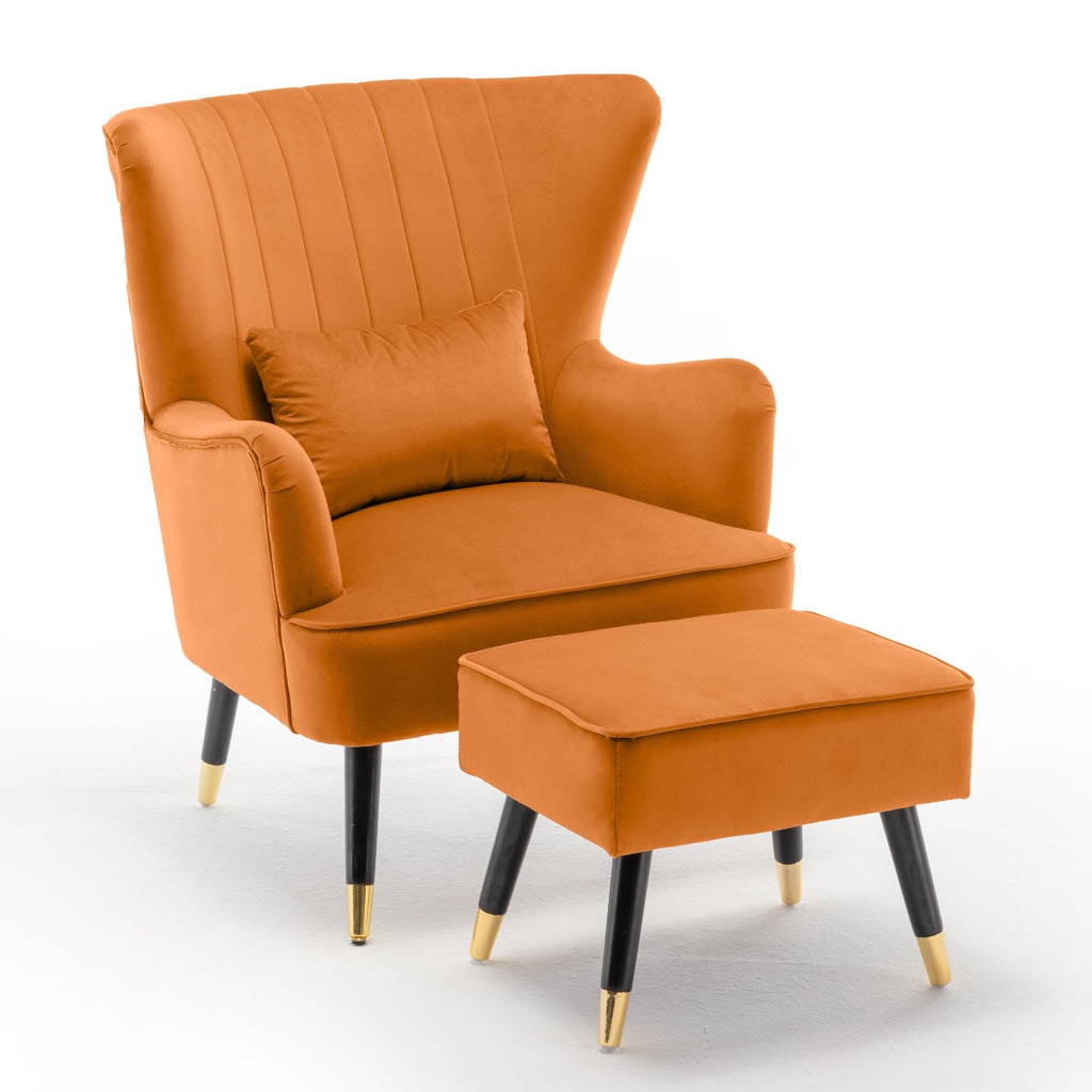 velvet-orange-camila-accent-wingback-chair-with-footstool