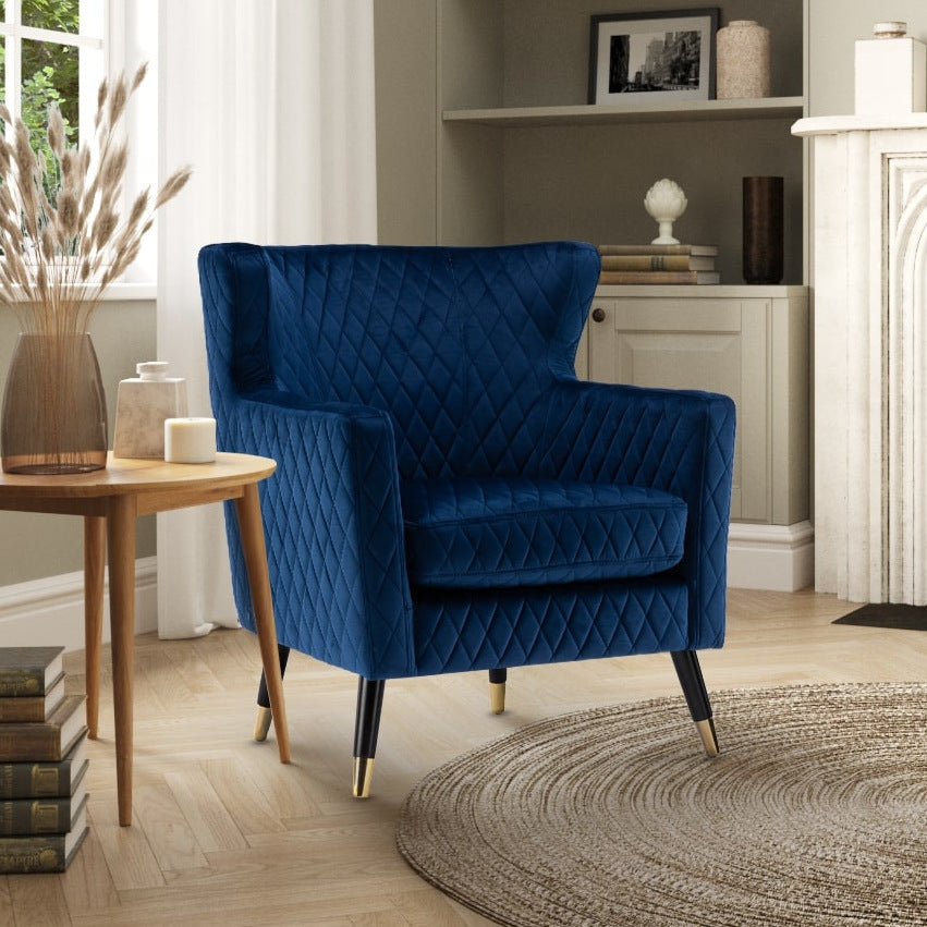 Blue Velvet Armchair Navy And Gold Armchair Blue Velvet Armchair