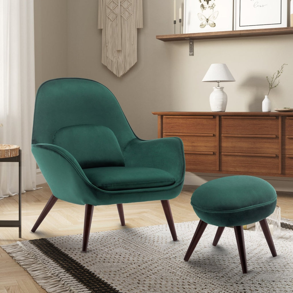 velvet-bottle-green-lorenzo-accent-chair-with-footstool