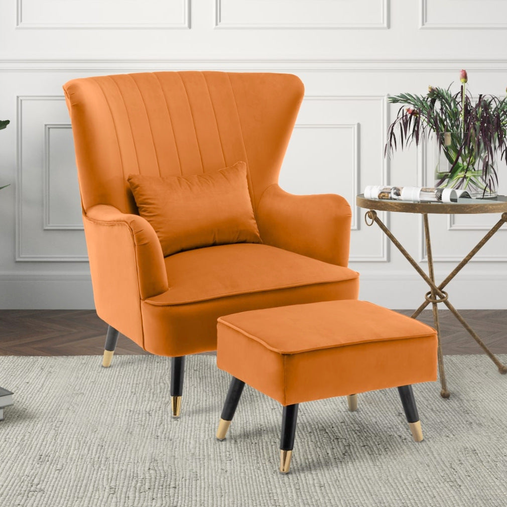 velvet-orange-camila-accent-wingback-chair-with-footstool